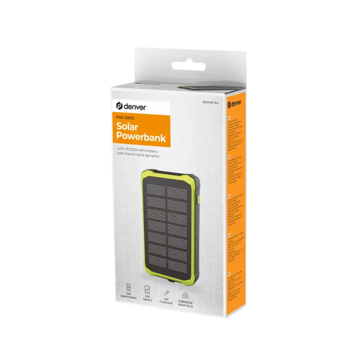 Powerbank Solcell 10000 mAh m/handvev Denver